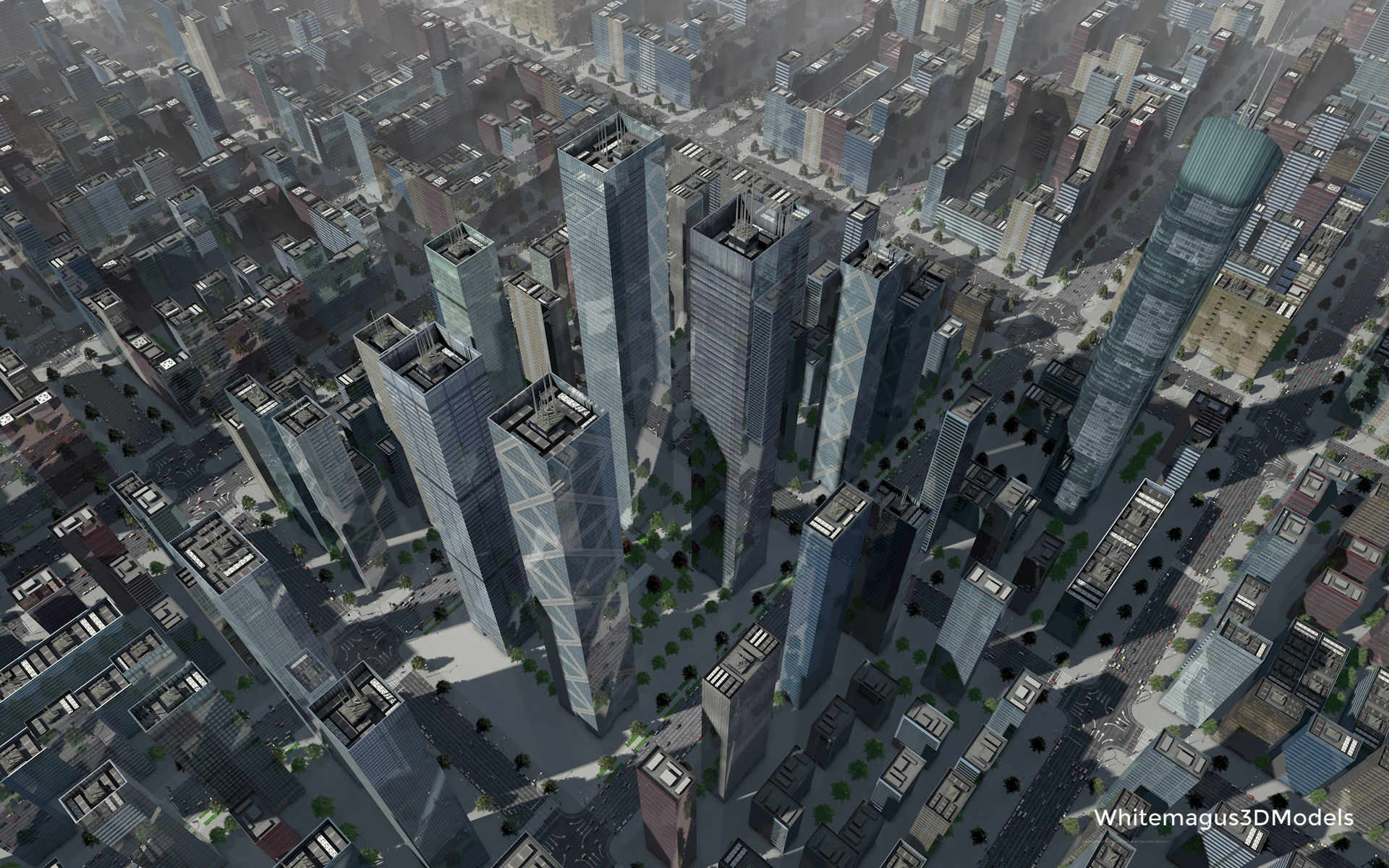 High Rise City V  Low-poly 3D model_4