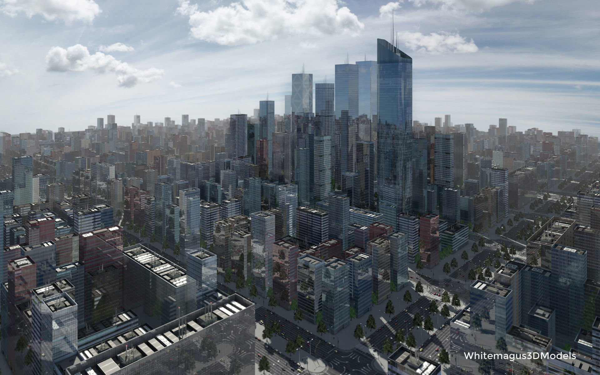 High Rise City V  Low-poly 3D model_5