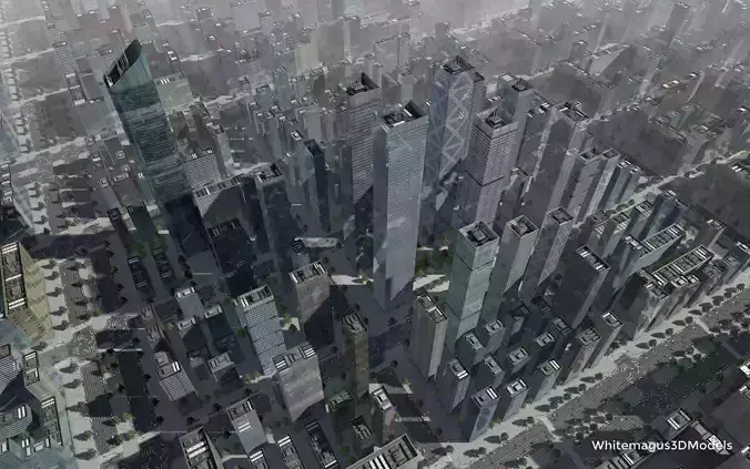 High Rise City V  Low-poly 3D model