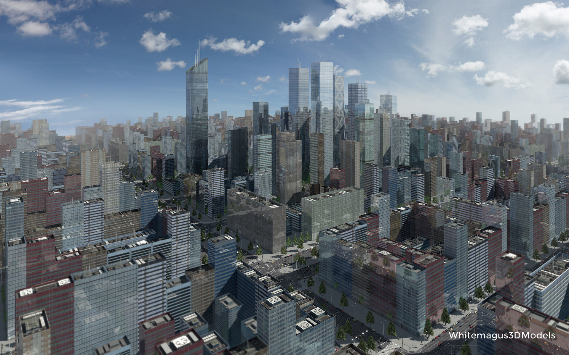 High Rise City V  Low-poly 3D model_6