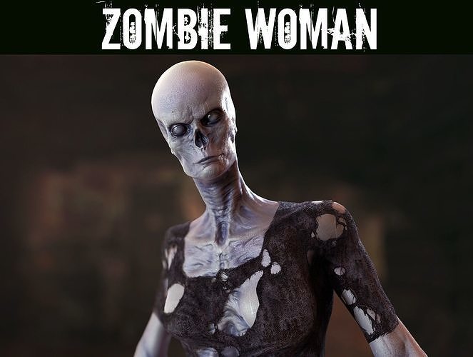Zombie Woman Low-poly 3D model