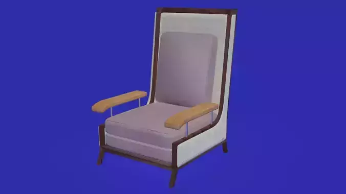 Elegant wooden and fabric armchair