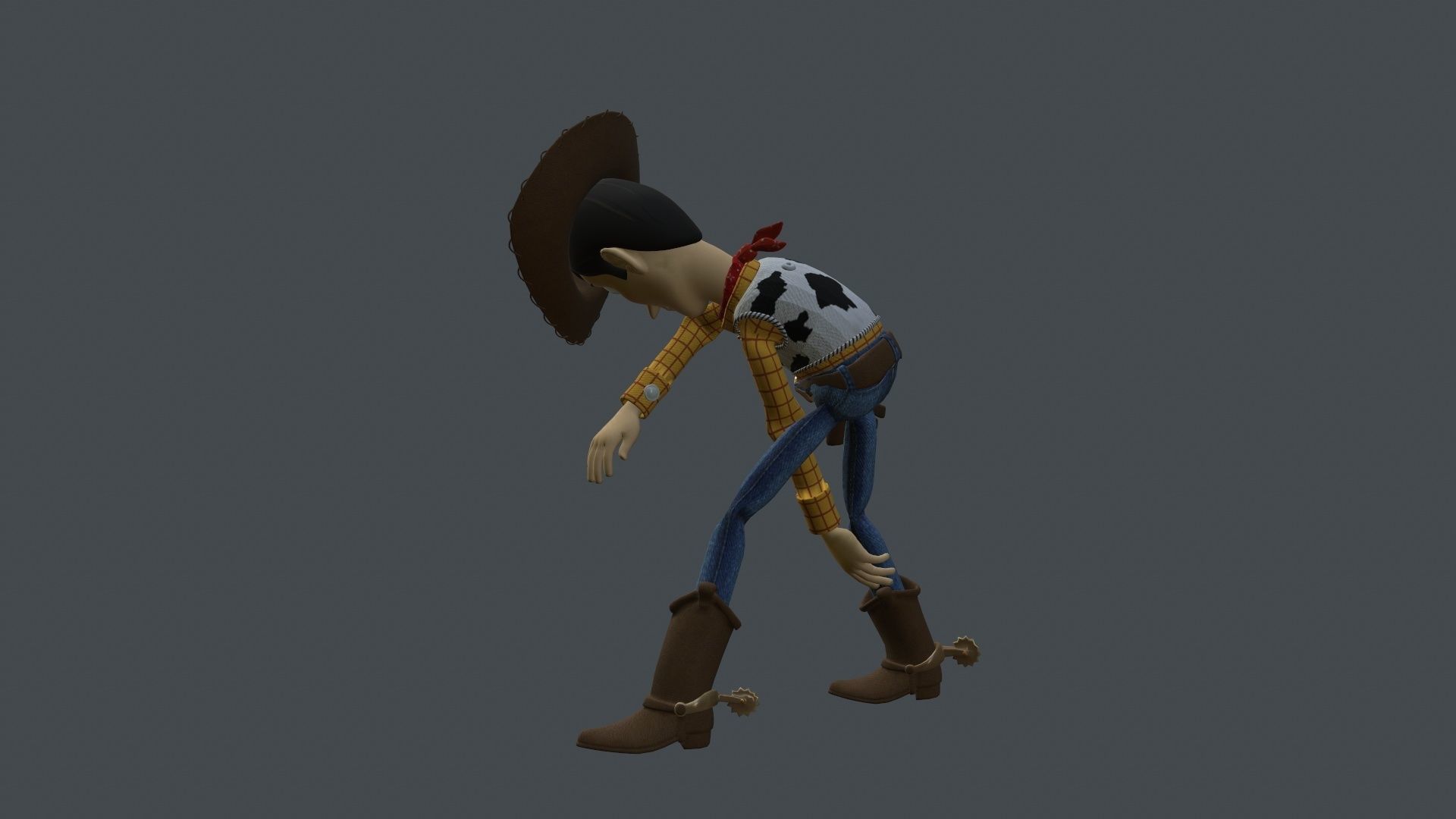 WUDY-003 Animated Woody Low-poly 3D model_5