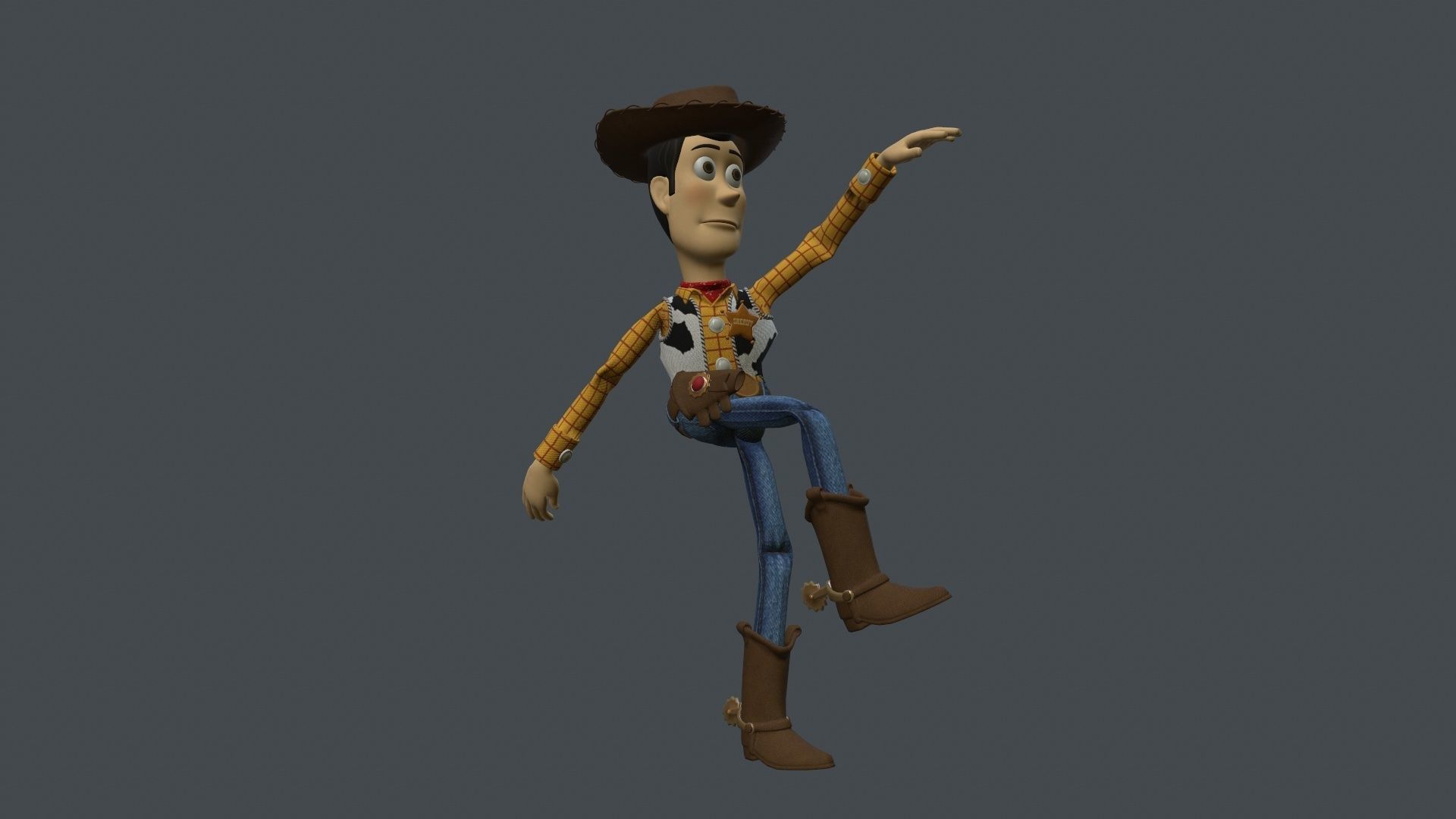 WUDY-003 Animated Woody Low-poly 3D model_4