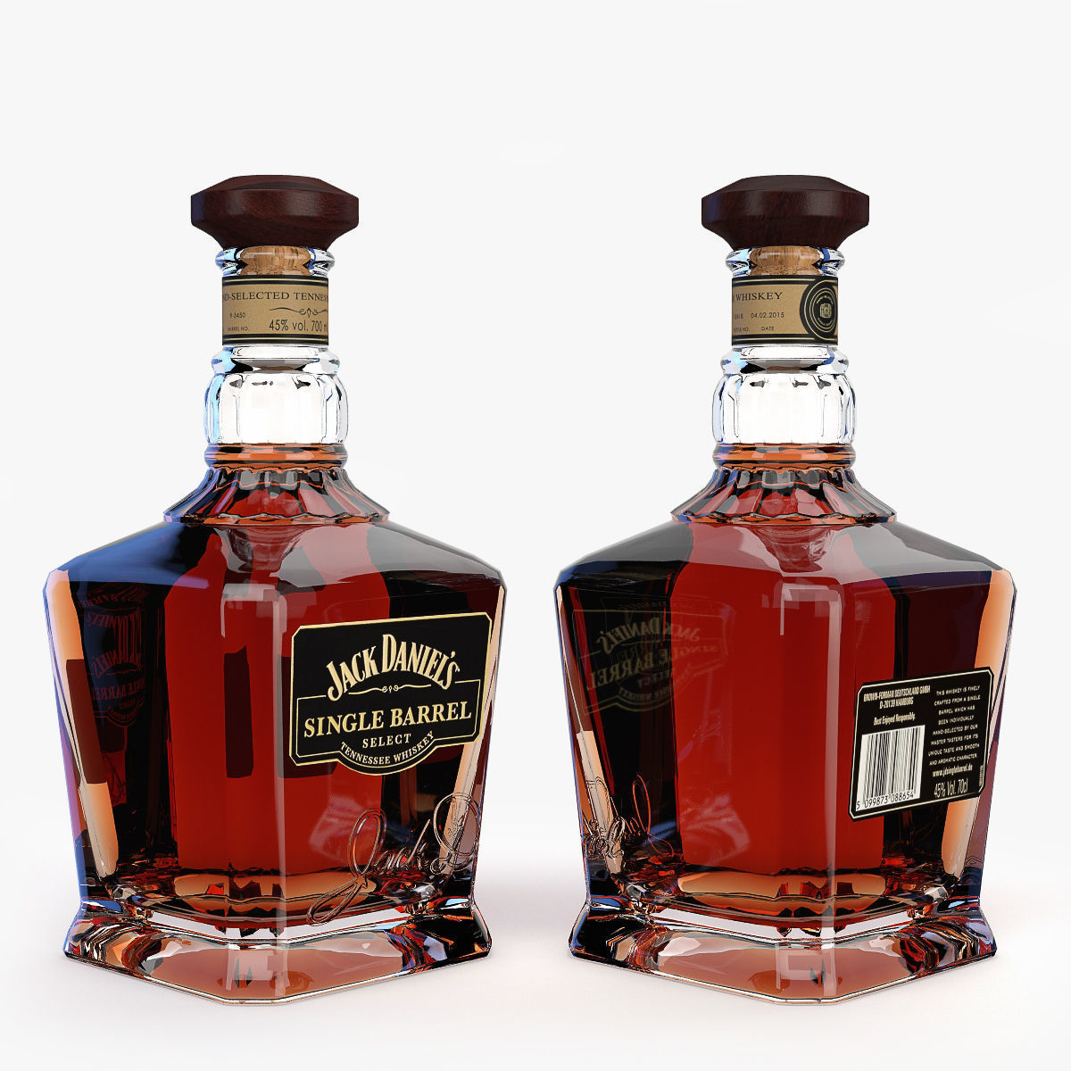 Jack Daniels Bottles Collection 3D model_1
