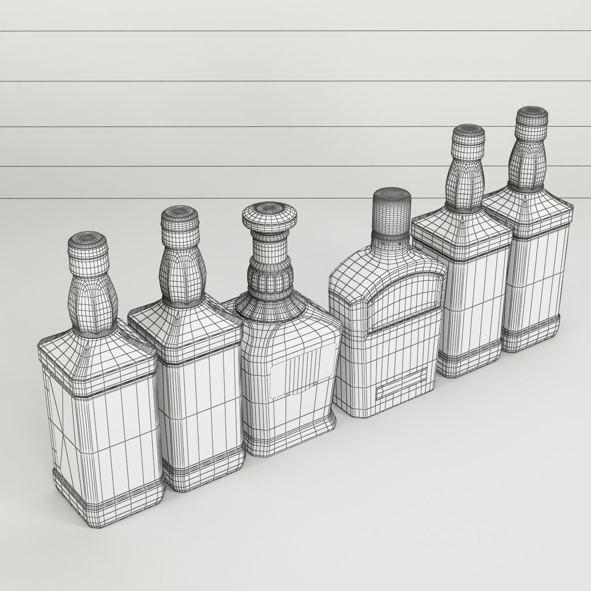 Jack Daniels Bottles Collection 3D model_17