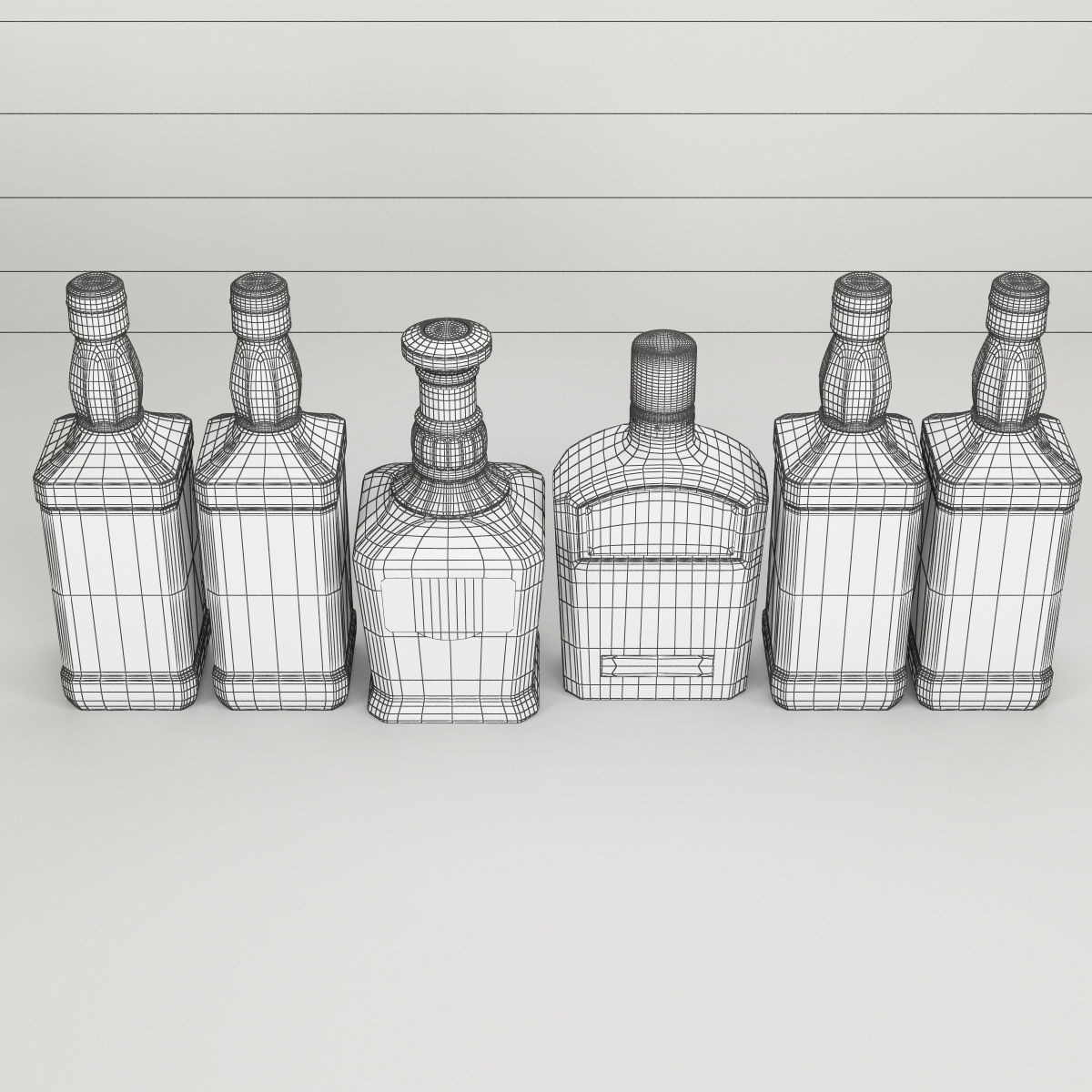 Jack Daniels Bottles Collection 3D model_15