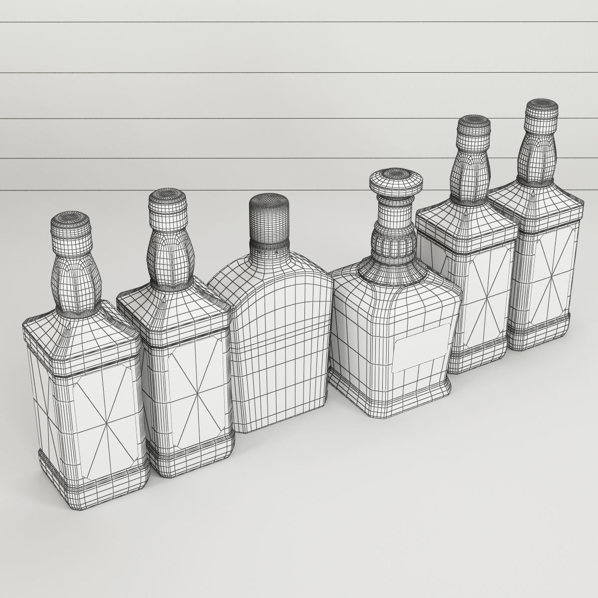 Jack Daniels Bottles Collection 3D model_19