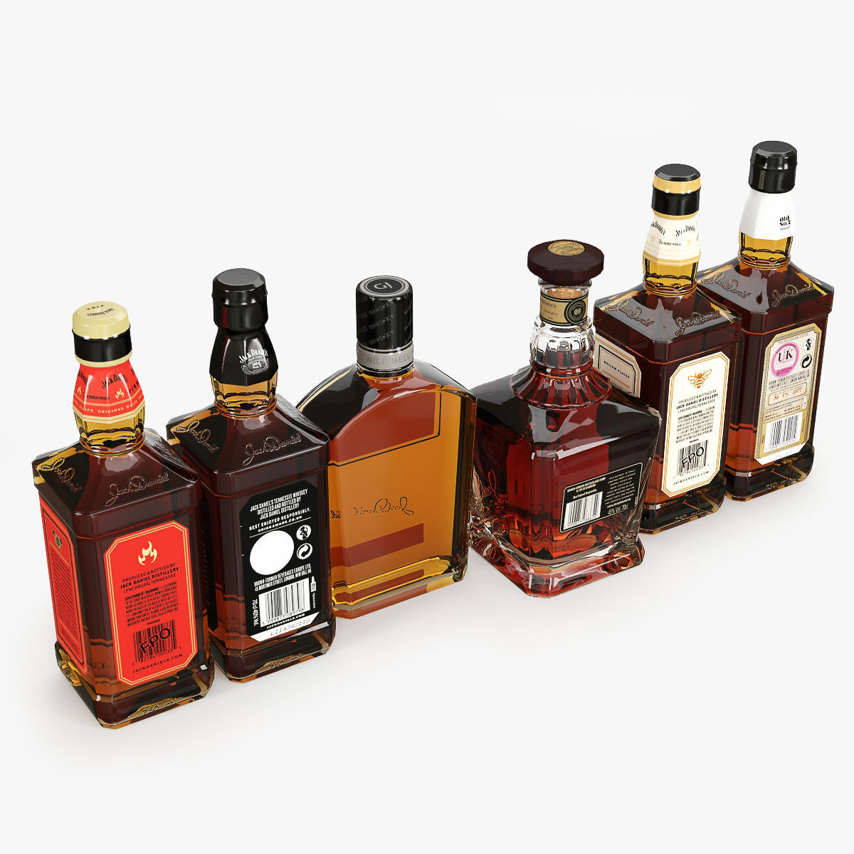 Jack Daniels Bottles Collection 3D model_18