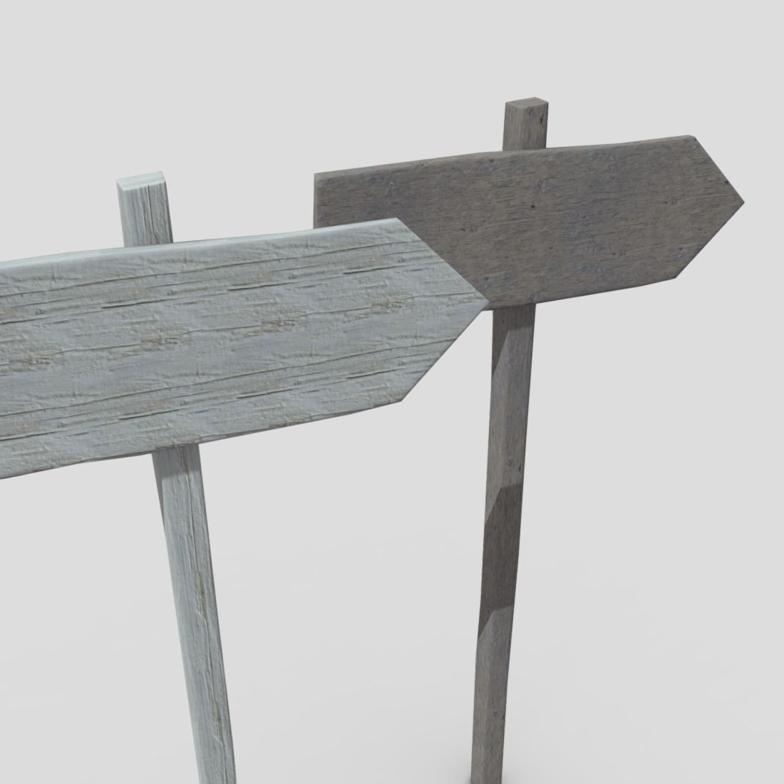 Wooden Sign 1 Low-poly 3D model_15