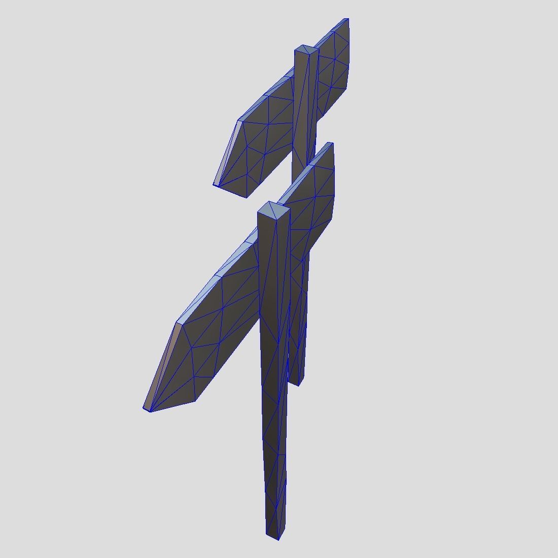 Wooden Sign 1 Low-poly 3D model_5