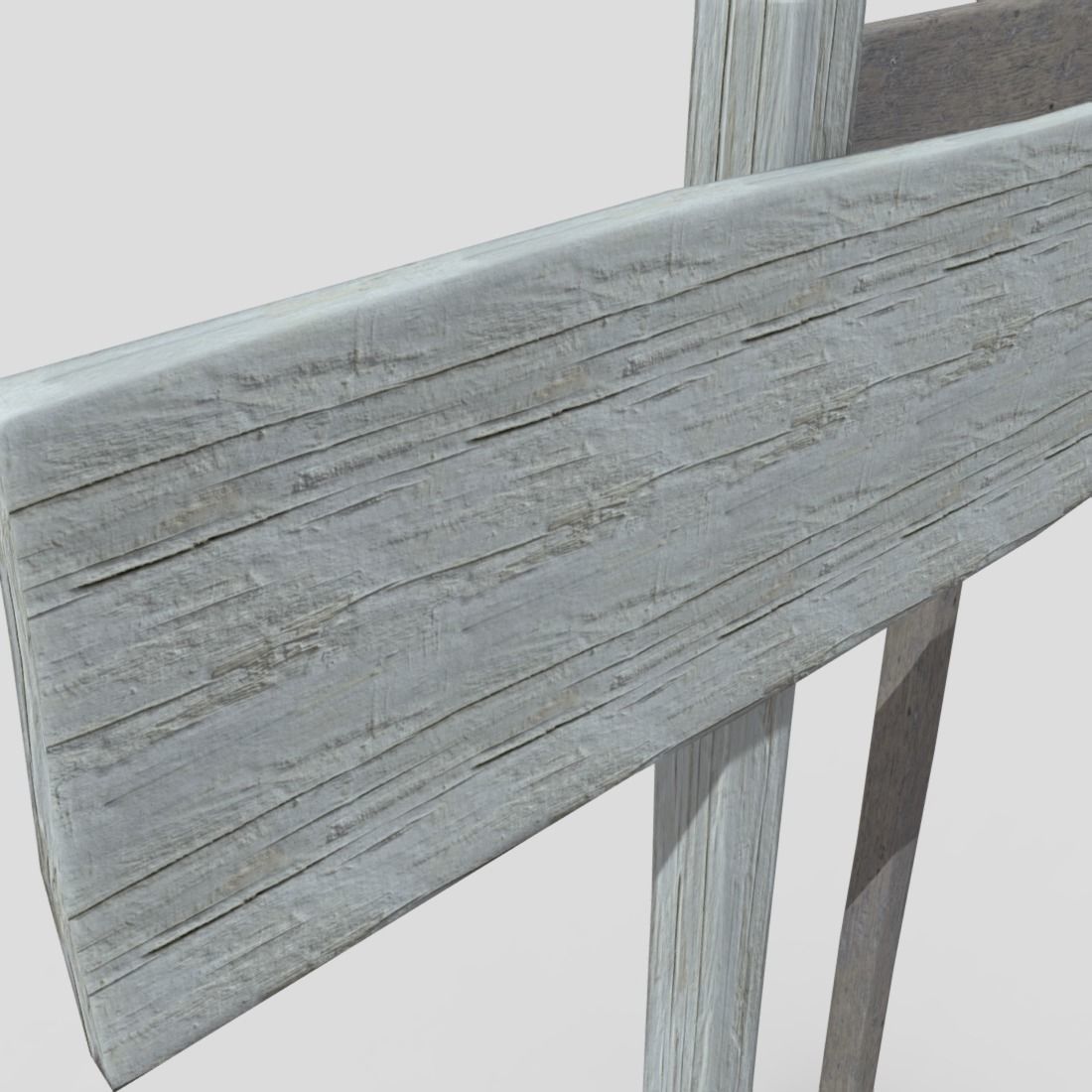 Wooden Sign 1 Low-poly 3D model_11