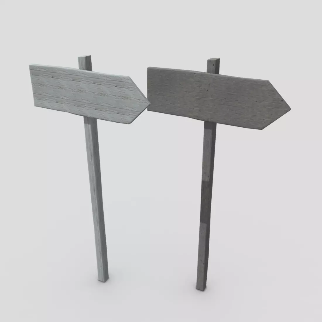 Wooden Sign 1 Low-poly 3D model_0
