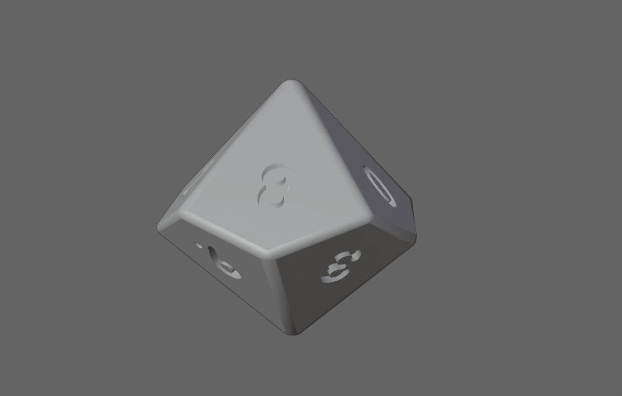 Dice Ten Sides High Poly - Dado Dez Lados Low-poly 3D model_7