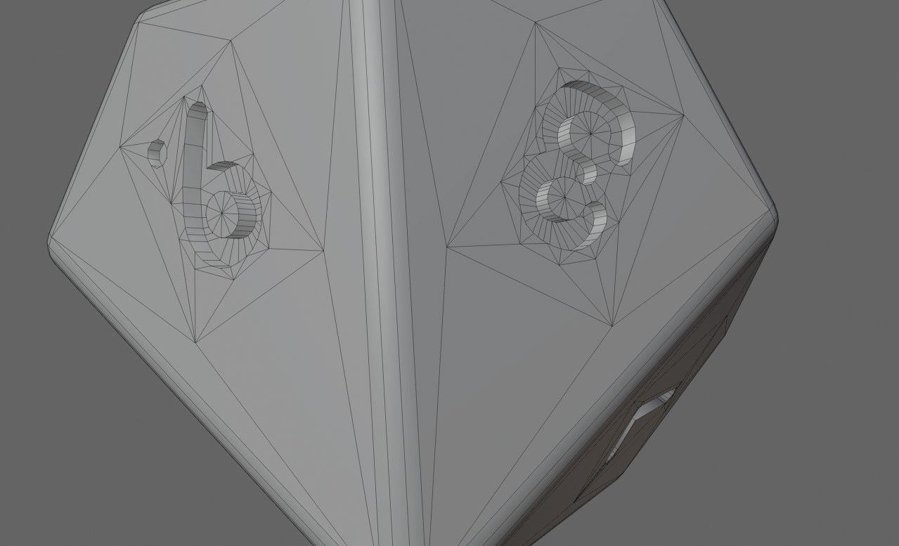 Dice Ten Sides High Poly - Dado Dez Lados Low-poly 3D model_10