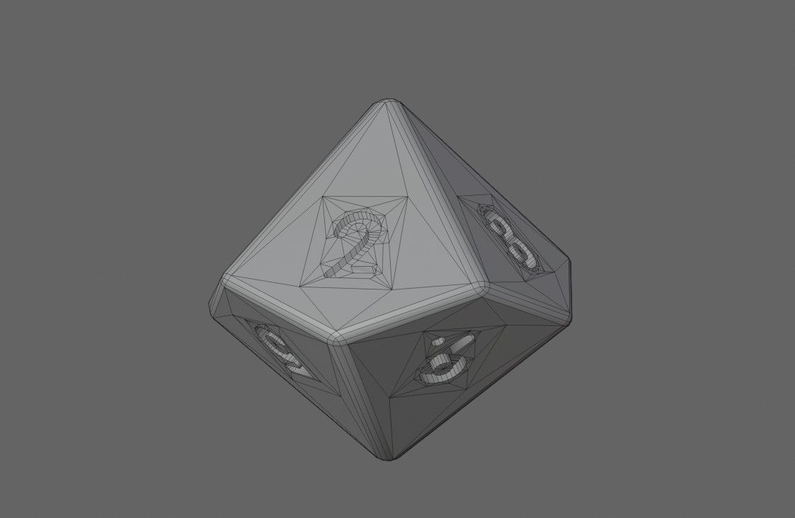 Dice Ten Sides High Poly - Dado Dez Lados Low-poly 3D model_8