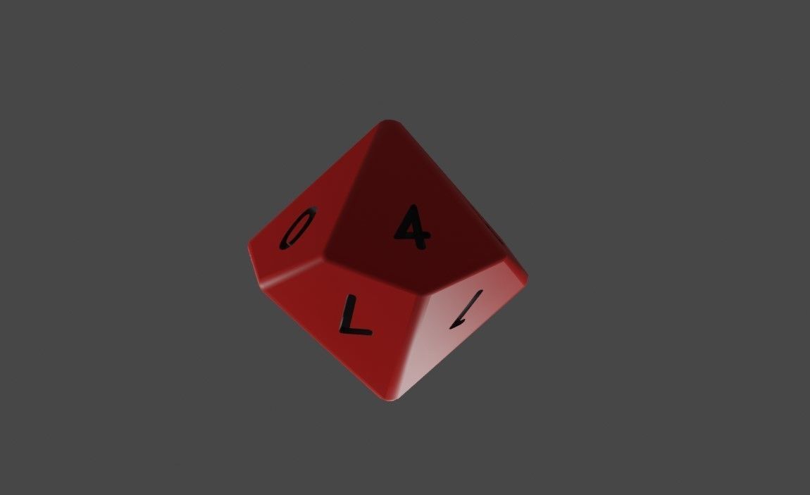 Dice Ten Sides High Poly - Dado Dez Lados Low-poly 3D model_6