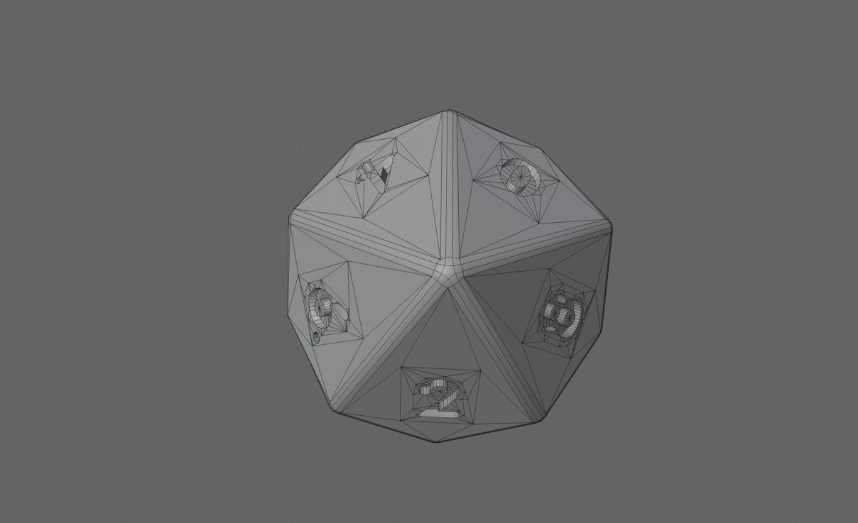 Dice Ten Sides High Poly - Dado Dez Lados Low-poly 3D model_9