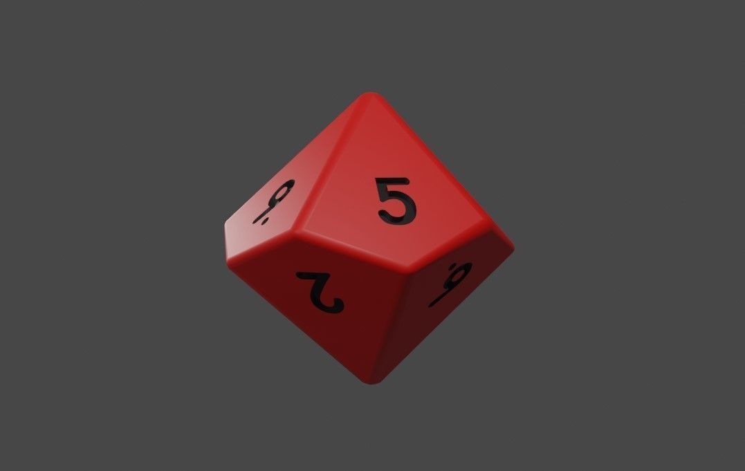 Dice Ten Sides High Poly - Dado Dez Lados Low-poly 3D model_4