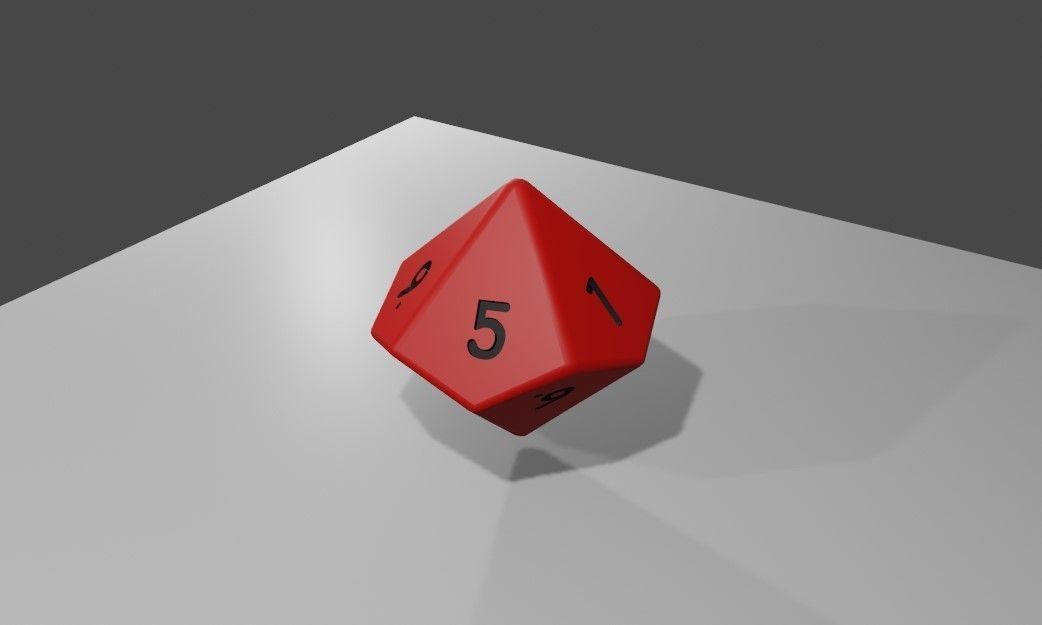 Dice Ten Sides High Poly - Dado Dez Lados Low-poly 3D model_2