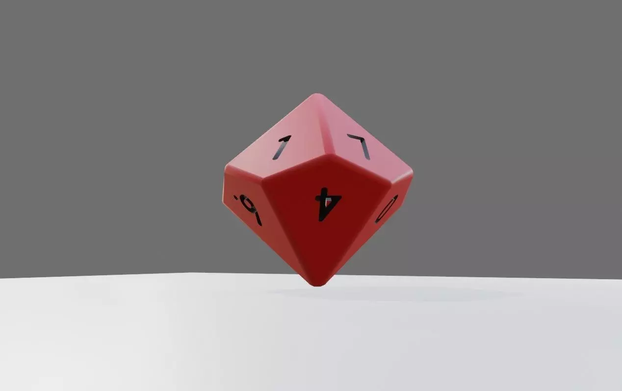 Dice Ten Sides High Poly - Dado Dez Lados Low-poly 3D model_0