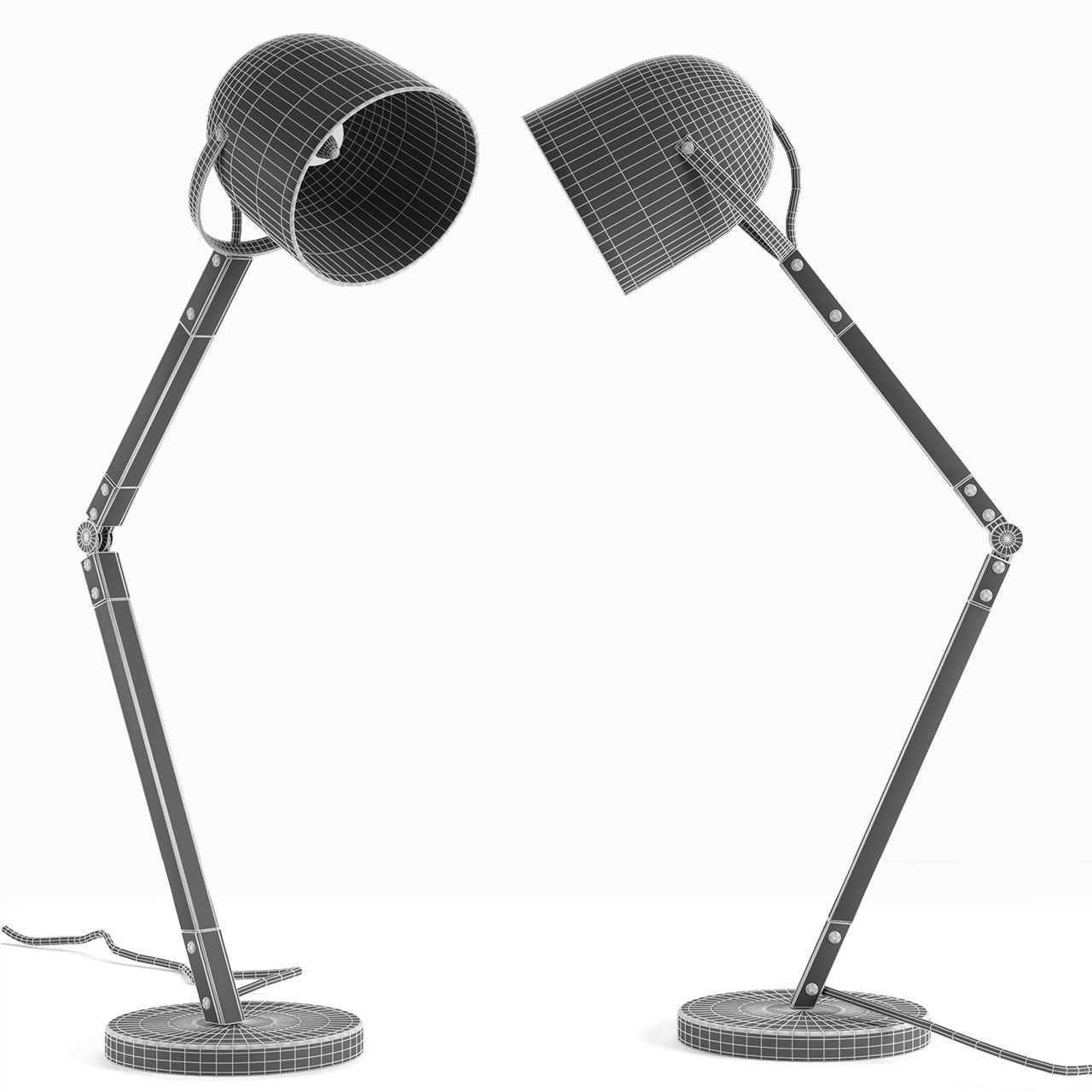 avery floor lamp matte gray Low-poly 3D model_3