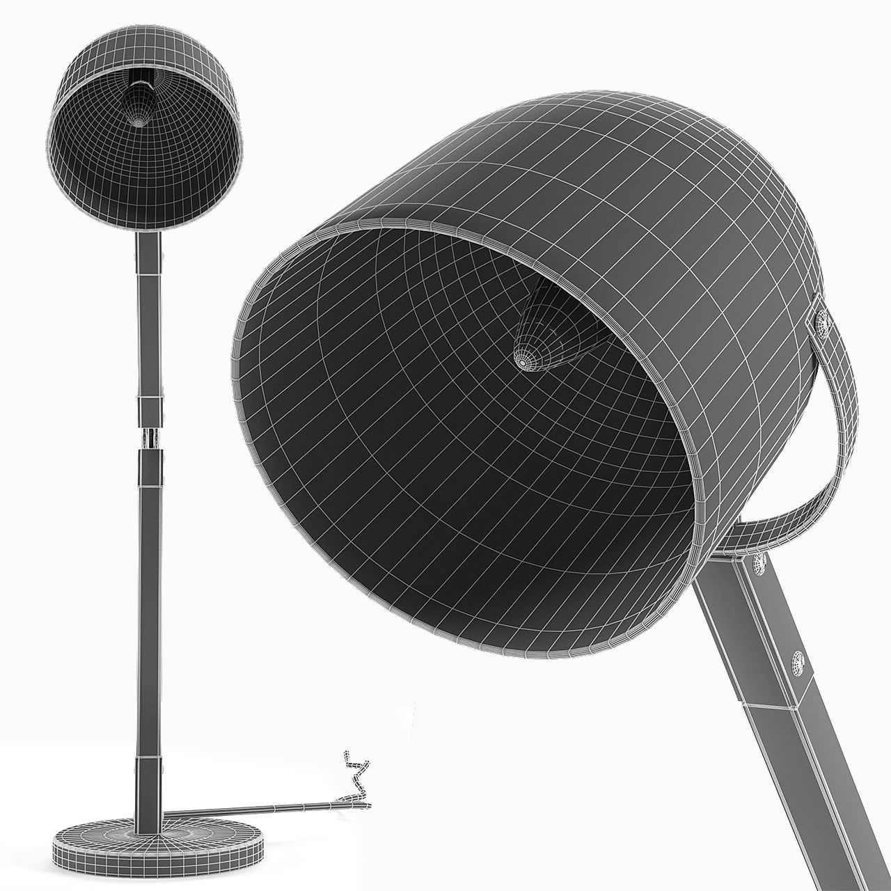 avery floor lamp matte gray Low-poly 3D model_2