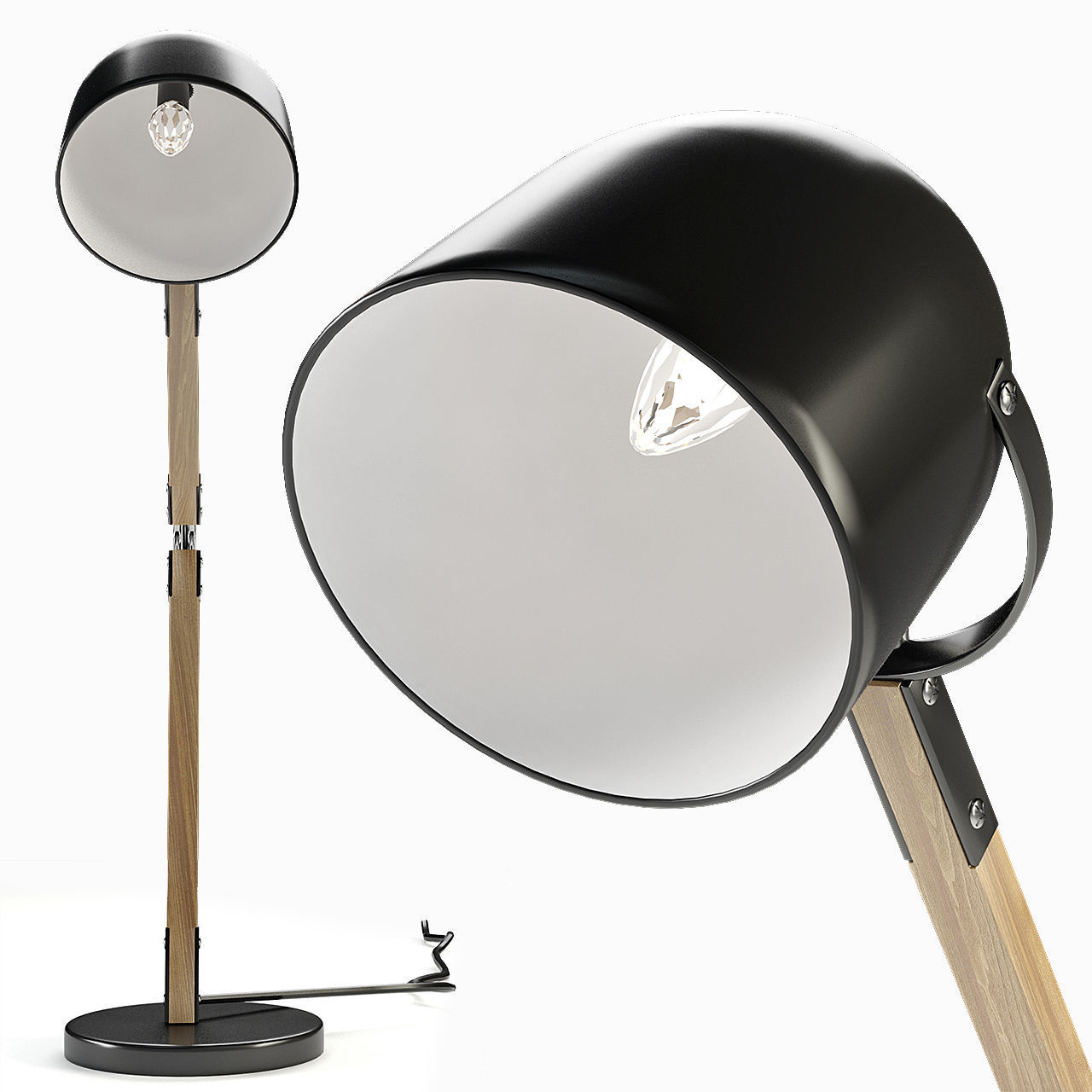 avery floor lamp matte gray Low-poly 3D model_1