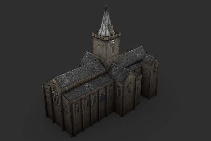 Church St Johns Kirk in Perth Low-poly 3D model 3