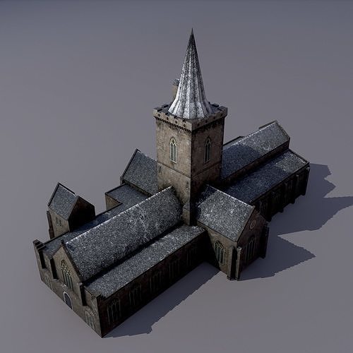 Church St Johns Kirk in Perth Low-poly 3D model 2