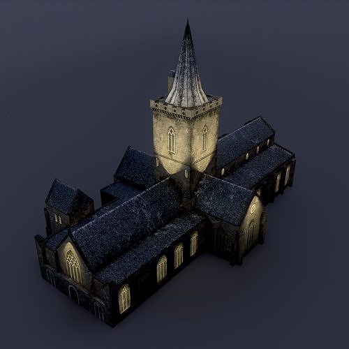 Church St Johns Kirk in Perth Low-poly 3D model 4