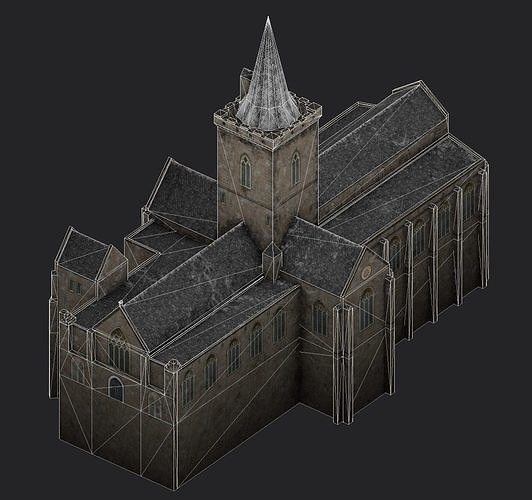 Church St Johns Kirk in Perth Low-poly 3D model 6