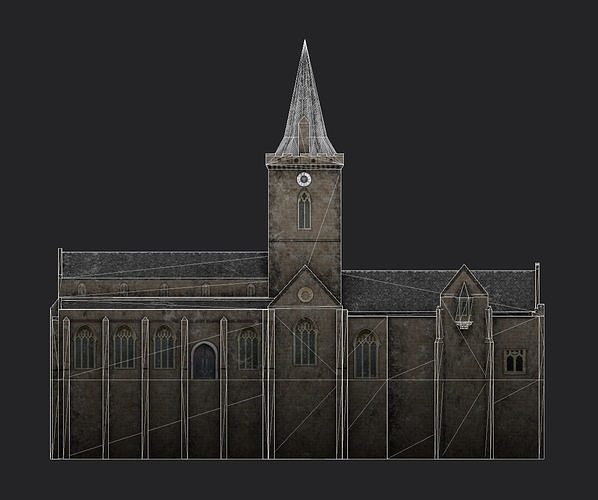 Church St Johns Kirk in Perth Low-poly 3D model 7