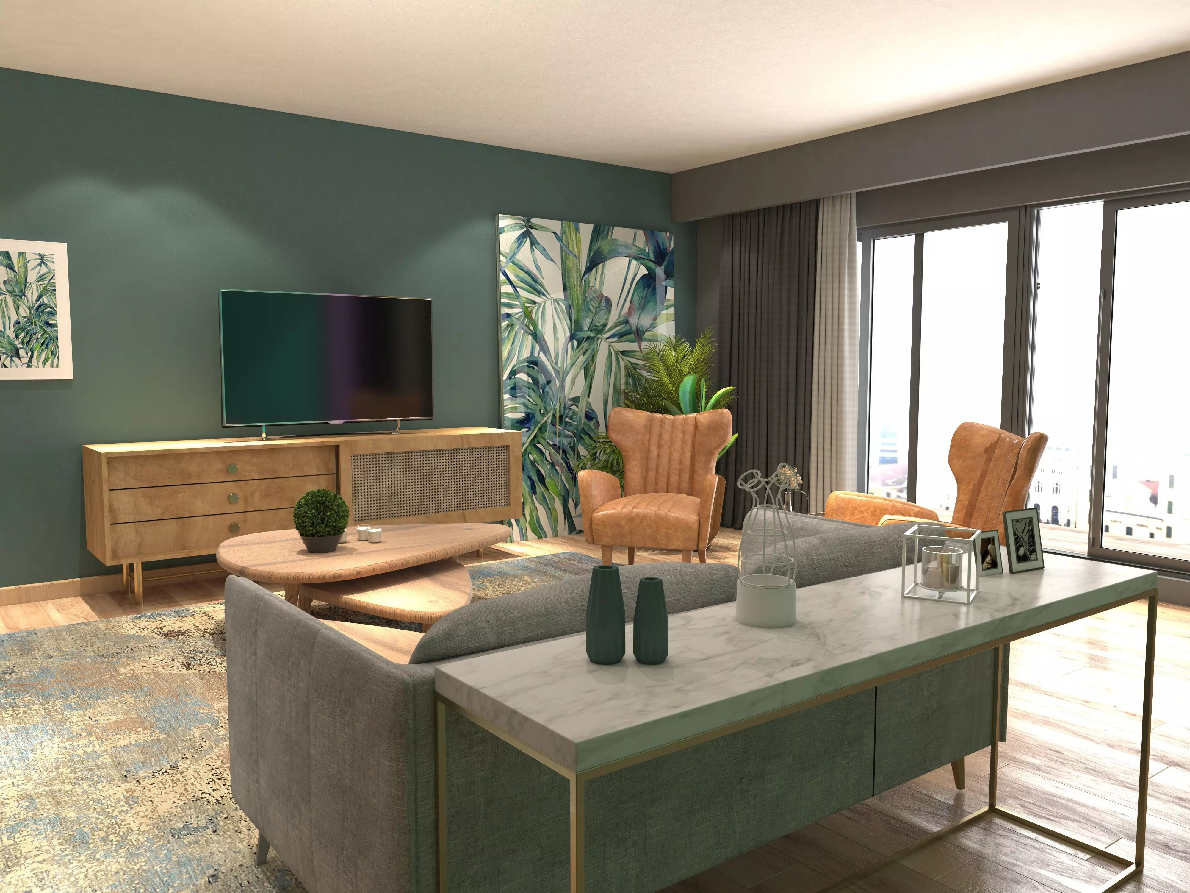 3D Scandinavian Style Interior model 3D model_0