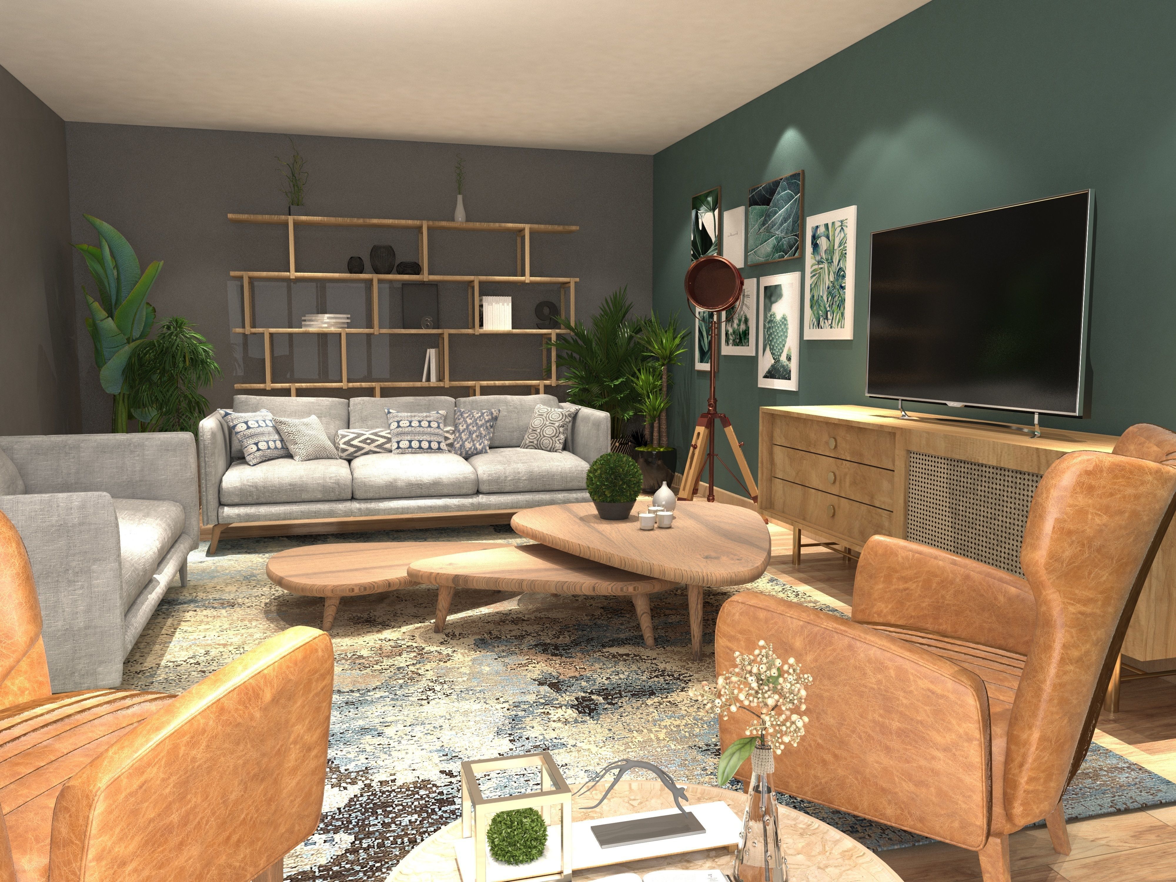 3D Scandinavian Style Interior model 3D model_2