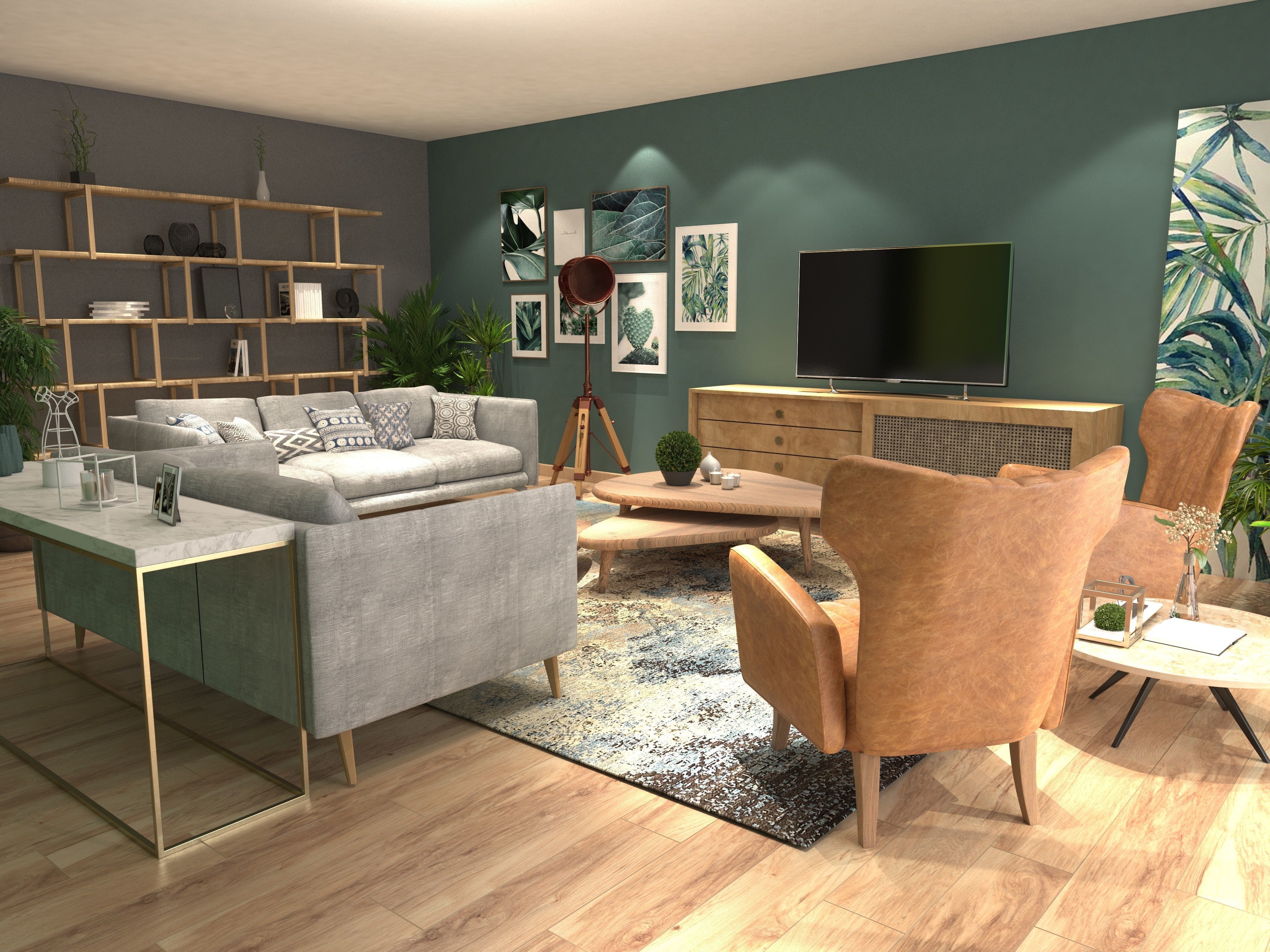 3D Scandinavian Style Interior model 3D model_1