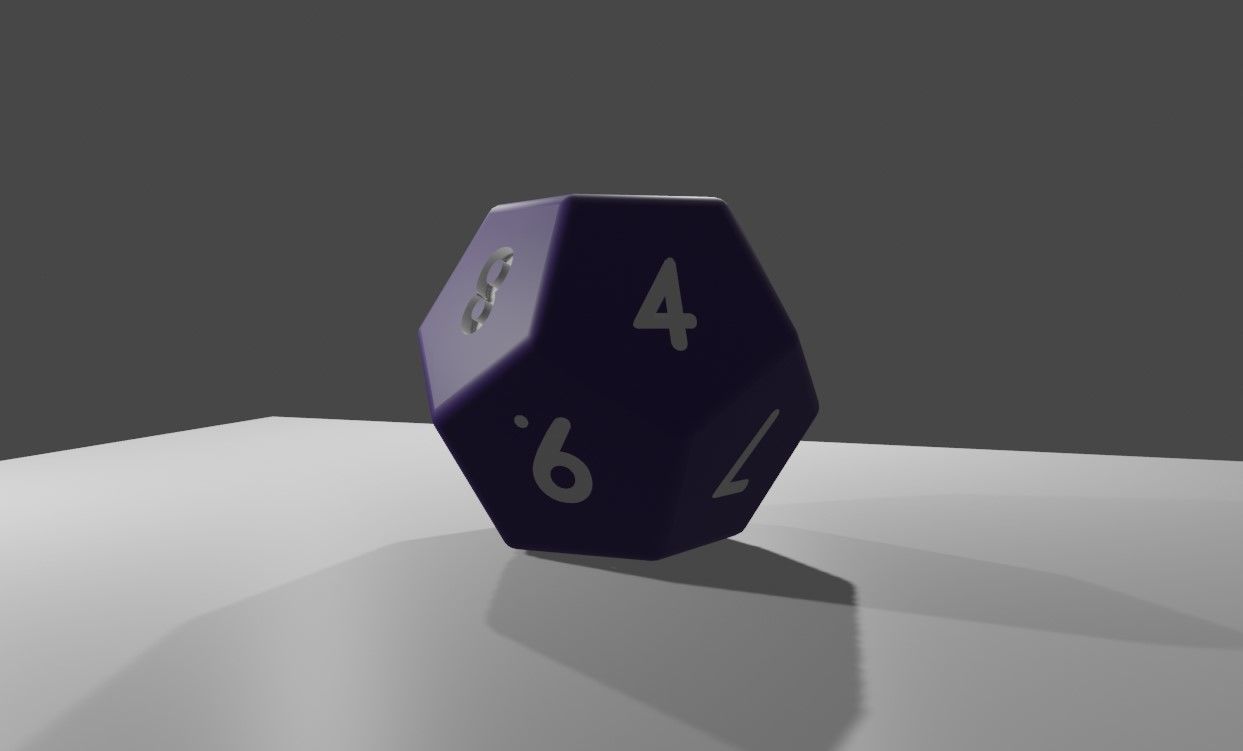 Dice 12 Sides High Poly - Dado Doze Lados Low-poly 3D model_8