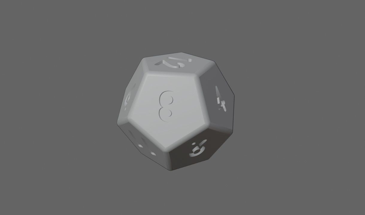 Dice 12 Sides High Poly - Dado Doze Lados Low-poly 3D model_9
