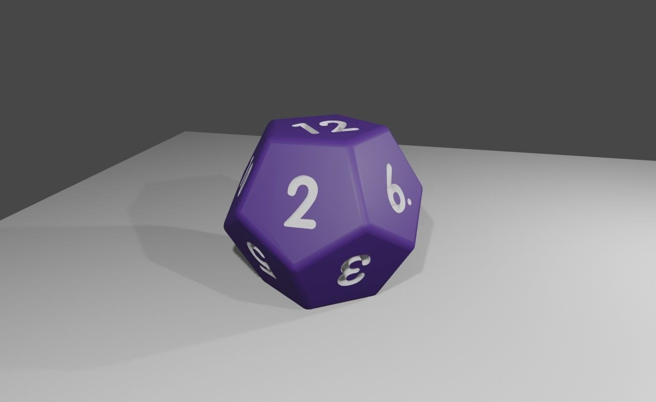 Dice 12 Sides High Poly - Dado Doze Lados Low-poly 3D model_7
