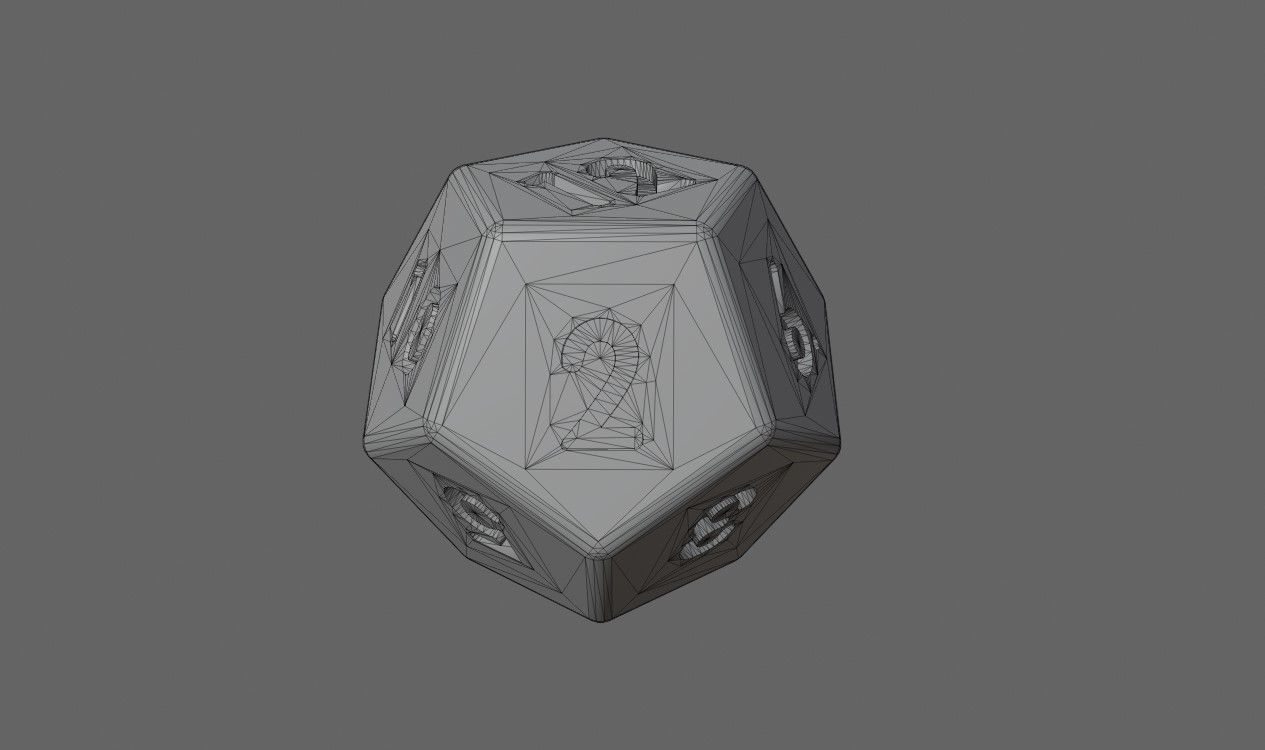 Dice 12 Sides High Poly - Dado Doze Lados Low-poly 3D model_11