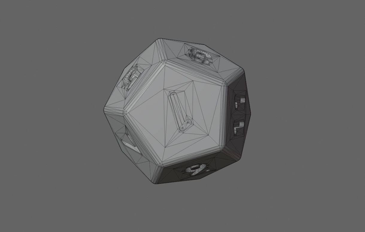Dice 12 Sides High Poly - Dado Doze Lados Low-poly 3D model_13