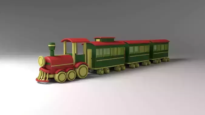 Toy Train Low-poly 3D model