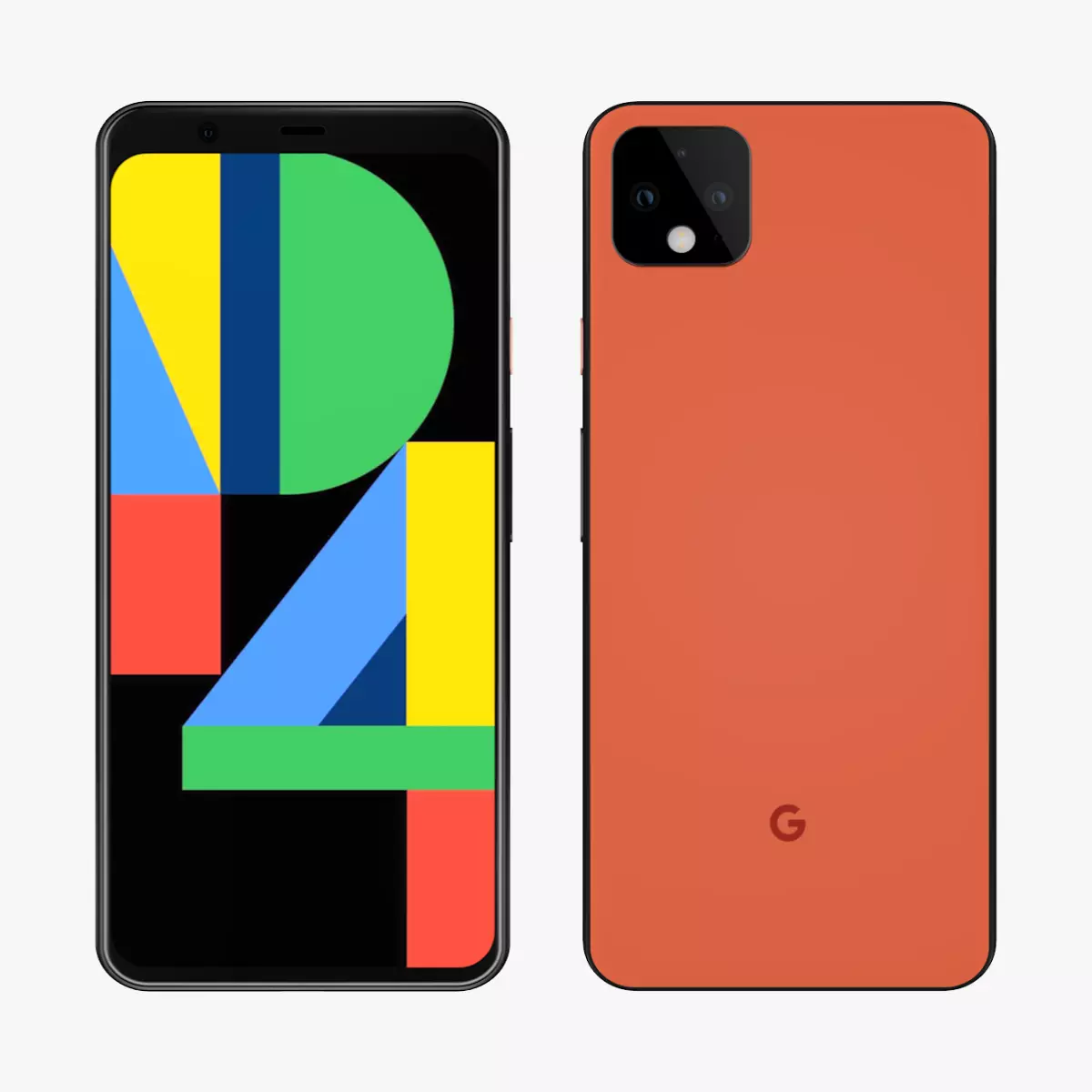 Google Pixel 4 Orange 3D model_0