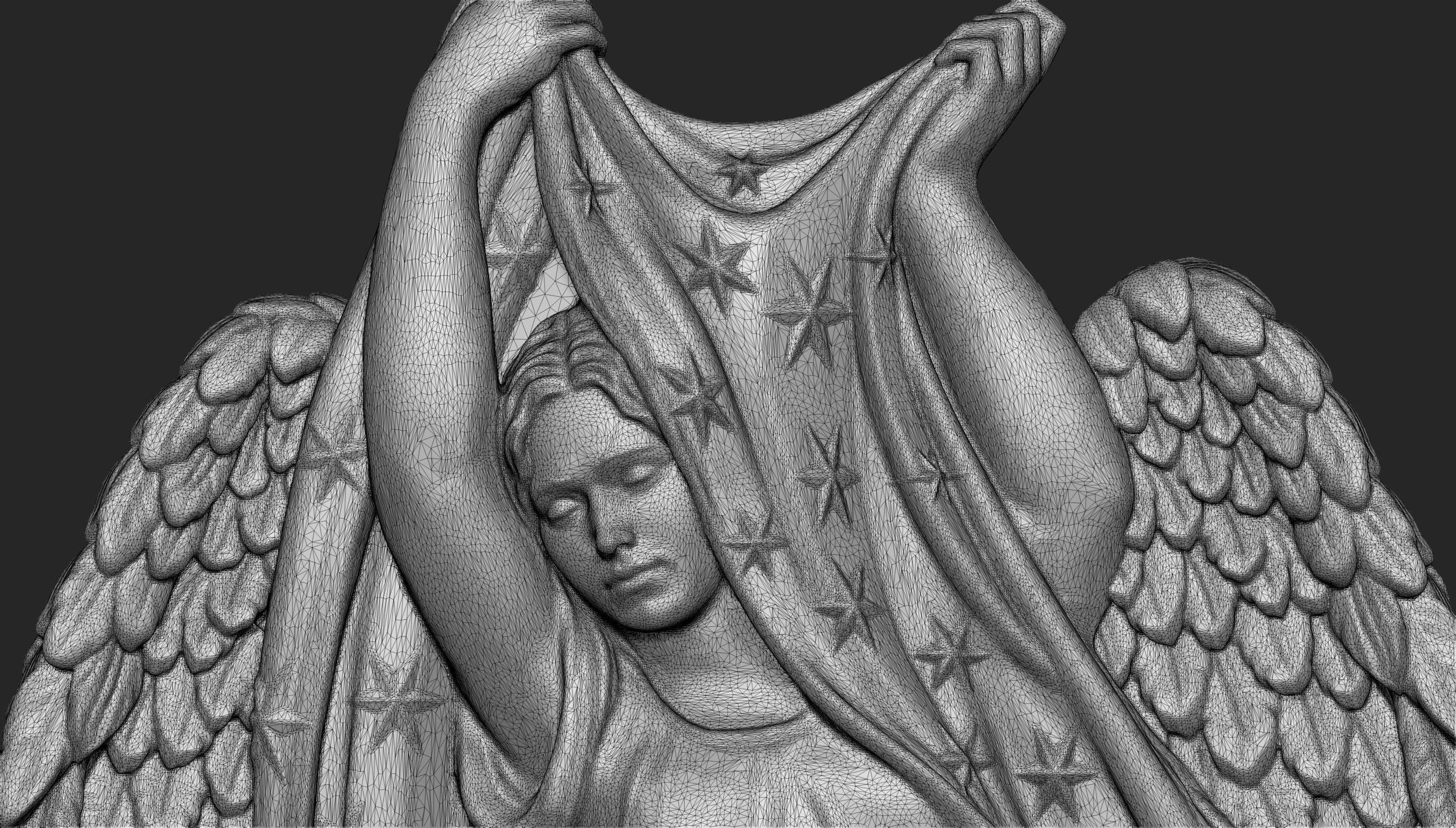 Night Angel Bas-Relief 3D print model_4