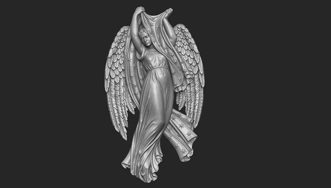 Night Angel Bas-Relief 3D print model