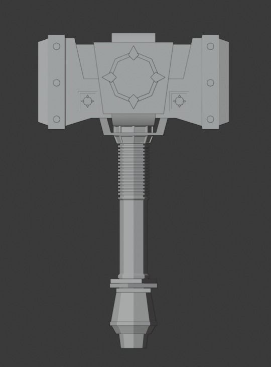 Fantasy Hammer Low-poly 3D model Low-poly 3D model_3