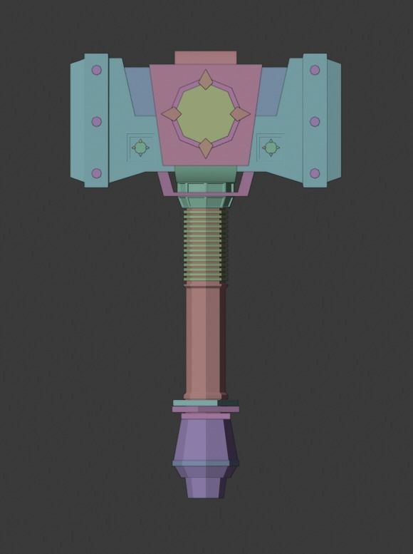 Fantasy Hammer Low-poly 3D model Low-poly 3D model_5