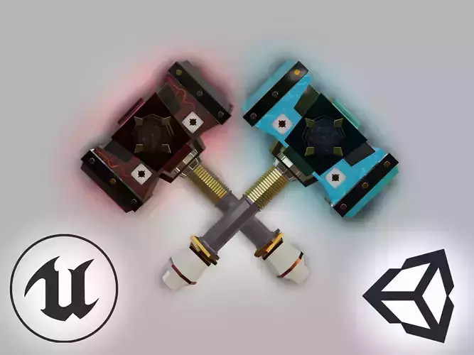 Fantasy Hammer Low-poly 3D model