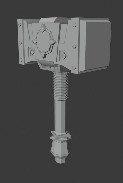 Fantasy Hammer Low-poly 3D model Low-poly 3D model_4