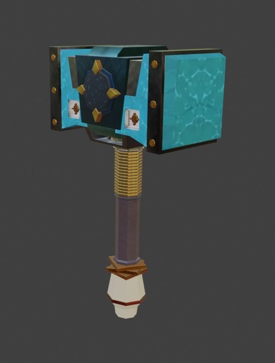 Fantasy Hammer Low-poly 3D model Low-poly 3D model_9